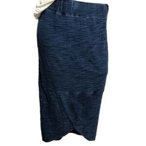 Tommy Bahama Elastic Pull on waistband Indigo Cotton Knit Tulip‎ Hem Skirt sz XS